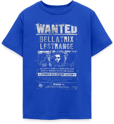 Harry Potter Bellatrix Lestrange Wanted Poster T-Shirt Tiener