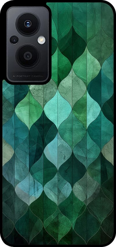 Smartphonica Telefoonhoesje Geschikt voor Oppo Reno7 Lite met groene bladeren opdruk - TPU backcover case green leaf design - Groen geschikt voor Oppo Reno7 Lite
