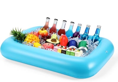 longziming -Opblaasbare Drijvende Dienblad - Zwembad Dienblad - Drijvend Accessoire - Voor gekoelde drankjes - Duurzaam PVC - Geschikt voor buitengebruik - Ideaal Voor Poolfeesten En Strand - 1 Stuk