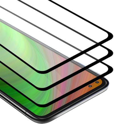 Cadorabo 3x Screenprotector geschikt voor Motorola MOTO G 5G PLUS Volledig scherm pantserfolie Beschermfolie in TRANSPARANT met ZWART - Getemperd (Tempered) Display beschermend glas in 9H hardheid met 3D Touch