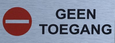 Aluminium-Plaat Geen toegang - Deurbord - Infoplaat - 30 x 10 cm