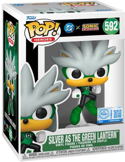 Sonic The Hedgehog Sonic x Justice League - Silver as The Green Lantern vinylfiguur 592 Unisex Funko Pop! - Neutraal - Standard
