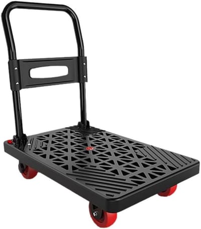 Platformwagen Vouwwagen - Huishoudwagen Transport - Zware Lasten Verplaatsen - Stil Flexibel Ontwerp - 120 kg Draagvermogen - Zwart