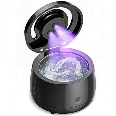 Ynkkvre -Ultrasoon Reiniger -Ultrasone Reinigingsapparaat 200 ml – UV Sterilisatie & 45 kHz Dieptereiniging – Voor Tandprotheses, Beugels, Sieraden en Kleine Accessoires – Stil & Compact – Thuis & Reizen