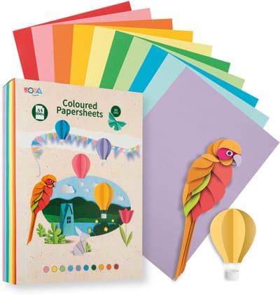 Gekleurd Papier 500pcs - 80 grams - Knutselpapier - A4 formaat - Vouwpapier - Knutselfeestjes - 10 verschillende kleuren - Knutselen voor Kinderen en Volwassenen - Joya Creative
