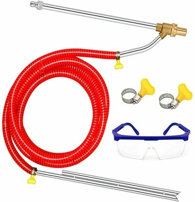 Hogedrukzandstraalset voor hogedrukreiniger en nat zandstralen 5000 PSI, 1/4" snelkoppeling, met masker, 3,5 opening, voor schurende reiniging