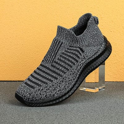 Ademende Heren Casual Schoenen Lichtgewicht Outdoor Heren Wandelschoenen Antislip Heren Sneakers Instappers Flats Gevulkaniseerde Schoenen 39 grijs