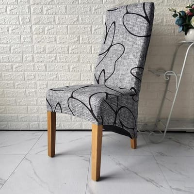 Hoge rugleuning en universele stoelhoes met hoge elasticiteit Jacquard M XL-maat Stoelhoezen Eetkamer Keuken Kantoor Thuis Maïs Flanel M Size (45-58cm)