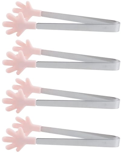 Dailygoods - Set van 4 Mini-Suikertangen met Siliconen Handvatten
