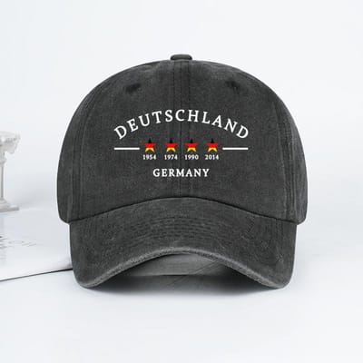 Duitsland 4 Sterren Kampioenen 1954-2014 Baseballpet Voor Mannen Vrouwen Gewassen Katoen Verstelbare Papa Pet Duitse Voetbalfan Cadeau Zonneklep gray
