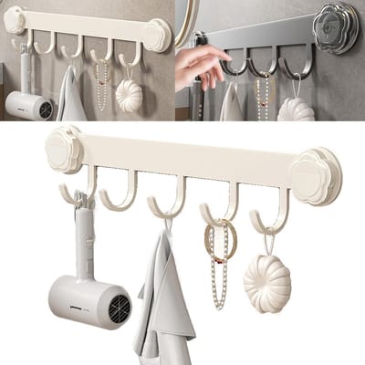 Zware Zuignap Doucheshakels, Schadevrije Hangers voor Douchecabine, Eenvoudig te Installeren en Verwijderen, Ideaal voor Handdoeken en Accessoires, Afmetingen: 38 x 8 cm