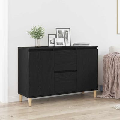 vidaXL - Dressoir - Zwart - 102 - x - 35 - x - 60 - cm - Bewerkt - hout
