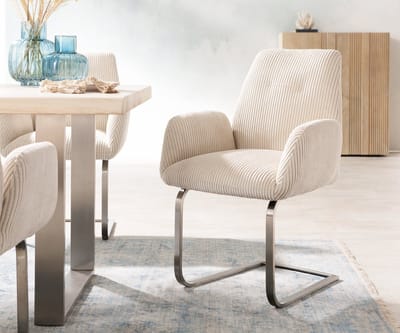 Sledestoel Zoa-Flex sledemodel vlak roestvrij staal koord beige pocketveer kern