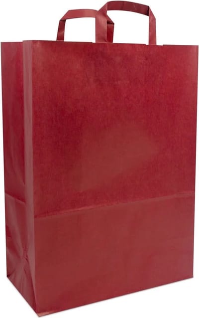 Cadeautasjes met platte handgreep, budget tassen bordeaux, 22x10x31cm (250 stuks)