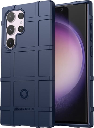 MobyDefend Hoesje - Geschikt voor Samsung Galaxy S24 Ultra - Rugged Shield TPU Backcover - Blauw