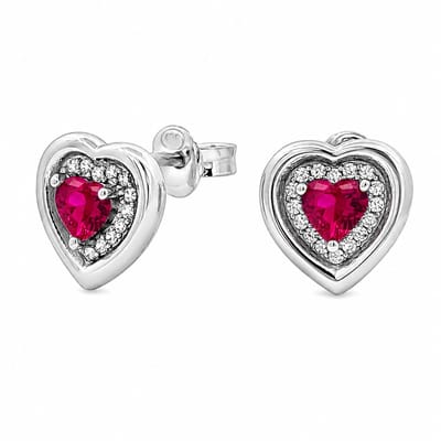 Juwelier Zwartevalk - Zilveren (gerhodineerd) hartjes oorbellen met zirkonia - 22.357-R