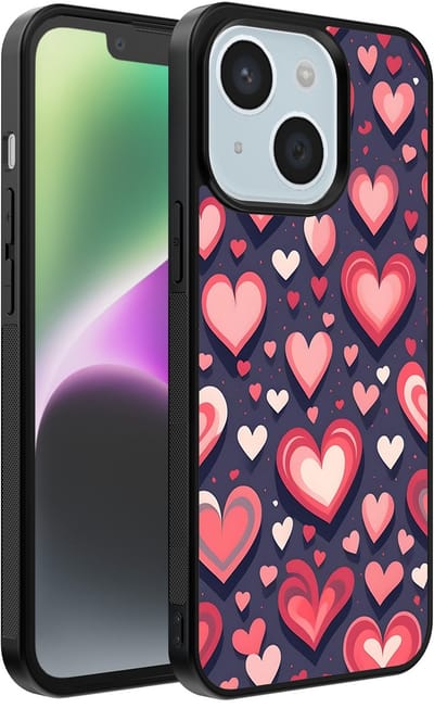 Smartphonica Telefoonhoesje Geschikt voor iPhone 14 met Hartjes Opdruk - TPU Backcover Case With Heart Design geschikt voor iPhone 14