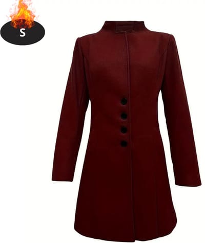 Livano Mantel Dames - Tussenmantel - Jas - Mantelpakje - Trenchcoat - Overjas - Overcoat - Winter - Donkerrood - S