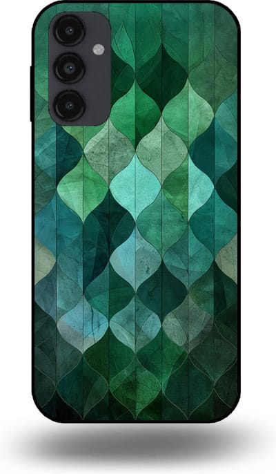 Smartphonica Telefoonhoesje geschikt voor Samsung Galaxy A14 met groene bladeren opdruk - TPU backcover case green leaf design - Groen geschikt voor Samsung Galaxy A14
