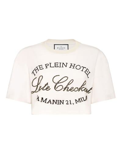 Cropped T-Shirt Late Checkout Crystal