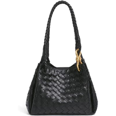 Veelzijdige Geweven Emmer Tas, Handgedragen Parachute, Crossbody Dames Tas, Tweedelige Set, Moeder en Kind Enkele Schouder Onderarm Tas black