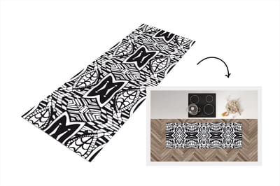 Keukenloper - Loper keuken - Patronen - Contrast - Geometrisch - 150x50 cm - Keukenloper vinyl