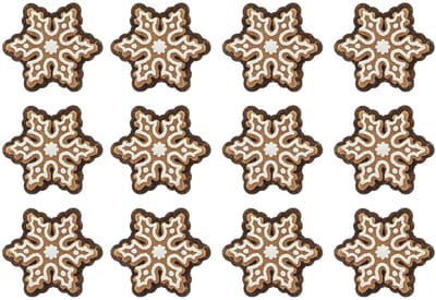 Dailygoods- Cadeaustickers 12-delige set - Viltstickers - Kerstdecoratie - Peperkoek/sneeuwvlok - Plakpunt - Creatief knutselen - Kerststickers