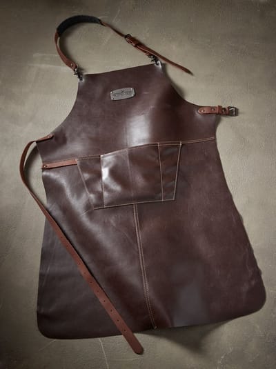 Leren BBQ Schort – Luxe & Handgemaakt – Stoer Barbecueschort voor Mannen - Stoer & Stijlvol Cadeau - aanbieding