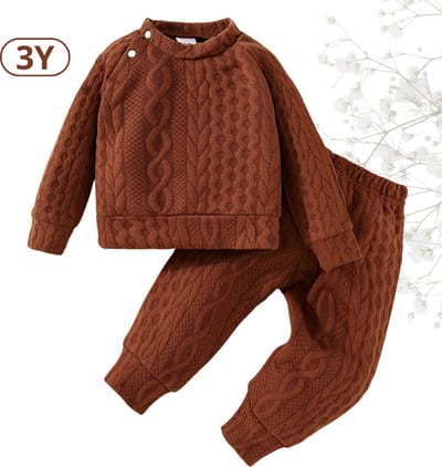 Livano Babykleding - Romper Baby - Winterpak Jongens & meisjes- Pakje - 3 Jaar - Licht Bruin