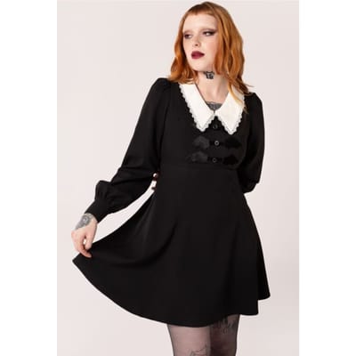 Hell Bunny Mini-jurk - Batilda Dress - XS tot L - voor Vrouwen - zwart-wit