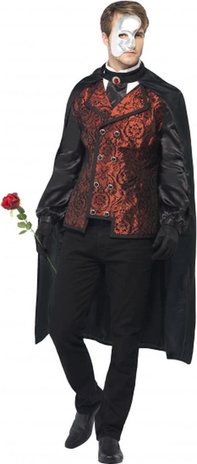 Smiffys Dark Opera Masquerade kostuum - zwart - voor volwassenen 48/50