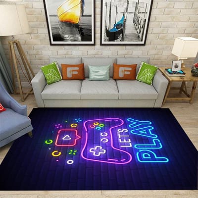 Gaming Vloerkleed voor Jongenskamer Gamer Vloerkleed met Gamecontroller Tapijt voor Speelkamer Esports-kamer en Jongens' Game-thema Slaapkamer Vloermat 40x60cm