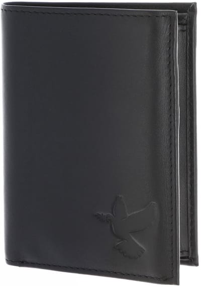 oxmox Leren portemonnee Leather RFID Protect Kombibörse Freedom Pigeon Embossed Black zwart