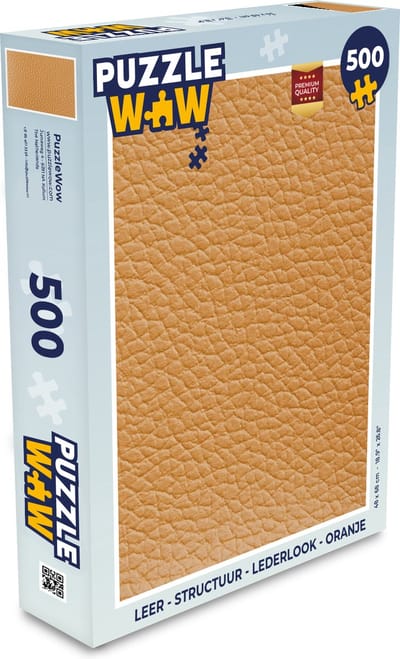 Puzzel Leer - Structuur - Lederlook - Oranje - Legpuzzel - Puzzel 500 stukjes