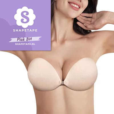 Plak BH - Shapetape - Plak bh Push up - Zelfklevende BH - Beige - Bandeau BH - Strapless bh - Bh Accessoires - Nipple covers - Tepelplakkers - Bh zonder bandjes - BH voor open rug - BH zonder achterkant