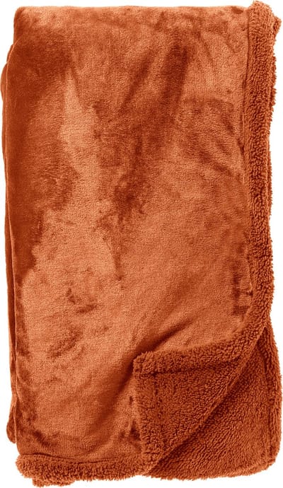 Dutch Decor - STANLEY - Plaid 150x200 cm - fleece deken met teddy en fleece - Potters Clay - oranje terra