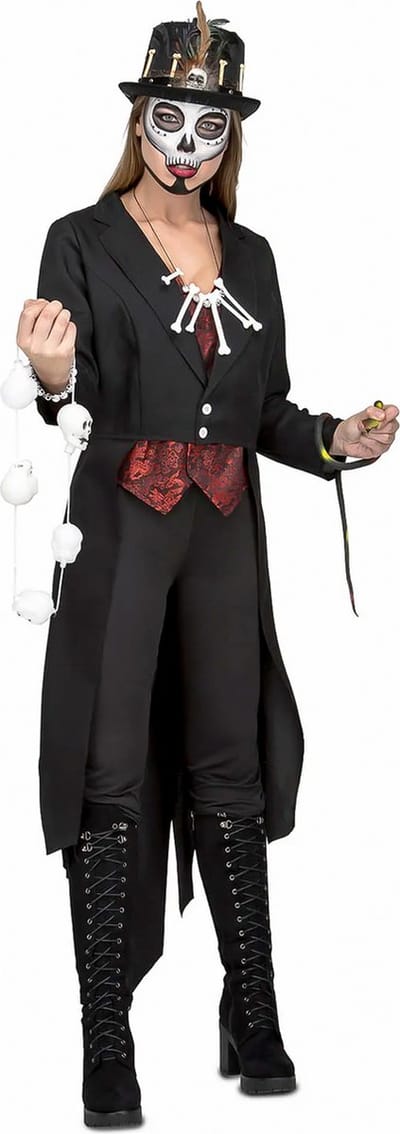 VIVING COSTUMES / JUINSA - Zwarte voodoo heks outfit voor vrouwen - M / L