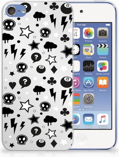 Back Cover voor Silicone Back Case Apple iPod Touch 5 | 6 Silver Punk