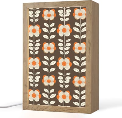 Tafellamp 20x30 cm - LED lamp - Bloemen - Retro - Bruin - Decoratieve tafellampen - Dimbaar - Tafellampje slaapkamer - Woonkamer binnen