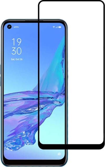 Smartphonica Oppo A53 full cover tempered glass screenprotector van gehard glas met afgeronde hoeken geschikt voor Oppo A53