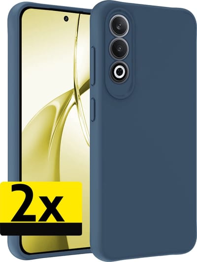 Hoesje - 2 Stuks - Geschikt voor OnePlus Nord CE4 - Sterk & Shockproof - Case Siliconen - Back Cover - Telefoon Hoes - Telefoonhoesjes - Donkerblauw