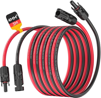 Zonne-kabel verlengkabel 4 mm² - IP68 Waterdicht, Flexibele Fotovoltaïsche Kabel met Zonnestekker