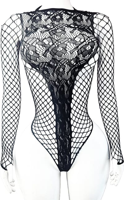 BamBella ® - Panty pak -Onesize - body suit - Dames - Onesize - sexy Erotische jumpsuit van kant lingerie zwart