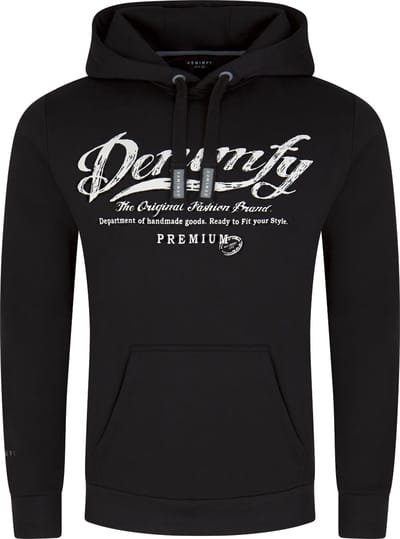 DENIMFY Heren Sweatshirt DFArno regular fit Zwart M Volwassenen Hoodie Capuchon Sweatshirt