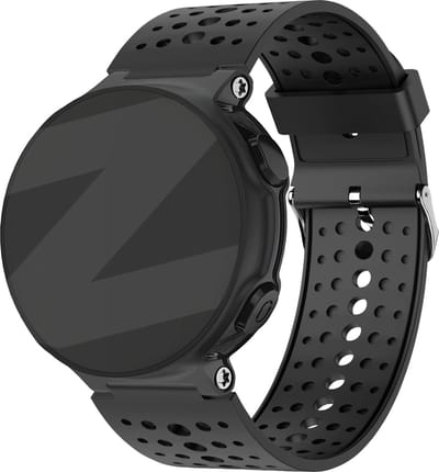 Bandz siliconen band 'Classic' geschikt voor Garmin Forerunner 235 / 735xt / 220 / 230 / 620 / 630 - Hoogwaardig siliconen materiaal smartwatch bandje - Perfect geschikt voor tijdens het sporten - zwart siliconen bandje
