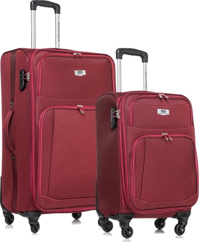 Royalty Rolls Dubai Abudabi - 2 delige Stoffen Kofferset - Expandable - Rood