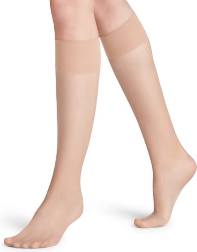 FALKE Pure Matt eenkleurig materiaal transparant 20 DEN kniekousen dames transparant - maat 35-38