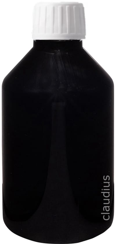 Lege Plastic Fles 250 ml zwart met Witte verzegeldop - set van 10 stuks - navulbaar - leeg