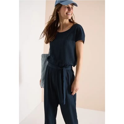 Jumpsuit met straight leg en structuur