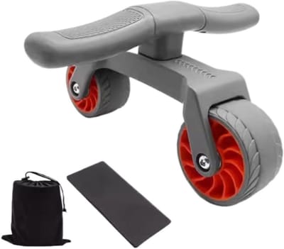 Buikwiel Buikoefenrol - Abs Roller - Kracht Training - Bredere wielen - 25.5 cm - Zwart